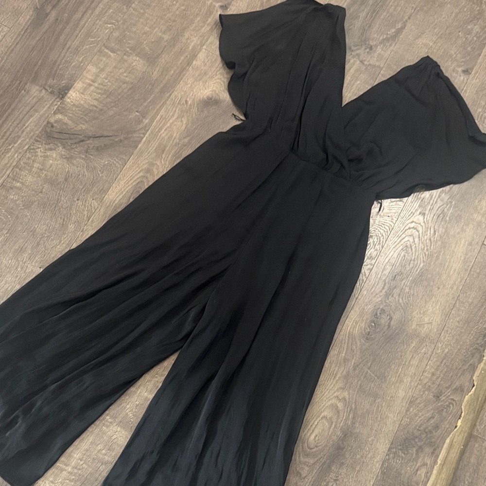 Express Black Silk Jumpsuit - Picture 1 of 6